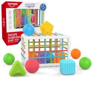 WOOPIE BABY Elastyczna Kostka Sensoryczna Sorter dla Dzieci Kolorowe Kształty 13 el.