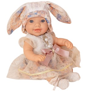 WOOPIE ROYAL Lalka Bobas Vintage 24 cm w Sukience i Czapeczce Króliczka
