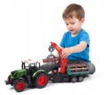 TRAKTOR Z PRZYCZEPĄ Z DREWNEM CIĄGNIK ROLNICZY DLA DZIECI 53cm Zestaw Farma