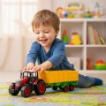 DUŻY TRAKTOR XL Z PRZYCZEPĄ WYWROTKĄ CIĄGNIK ROLNICZY ZESTAW FARMERA 53 cm