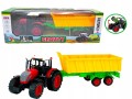 DUŻY TRAKTOR XL Z PRZYCZEPĄ WYWROTKĄ CIĄGNIK ROLNICZY ZESTAW FARMERA 53 cm