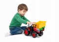 DUŻY TRAKTOR XL Z PRZYCZEPĄ WYWROTKĄ CIĄGNIK ROLNICZY ZESTAW FARMERA 53 cm