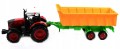 DUŻY TRAKTOR XL Z PRZYCZEPĄ WYWROTKĄ CIĄGNIK ROLNICZY ZESTAW FARMERA 53 cm