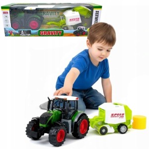 DUŻY TRAKTOR Z BELOWNICĄ BELARKA SIANO CIĄGNIK ROLNICZY XL 53 cm FARMA