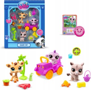 LITTLEST PET SHOP ZESTAW SAFARI AUTO 3 FIGURKI zwierzątek LPS Akcesoria