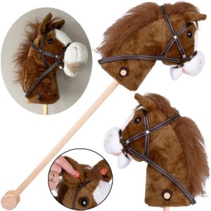 HOBBY HORSE KOŃ NA PATYKU KIJU DŹWIĘK GALOPU I RŻENIA + RUCHOMY PYSK