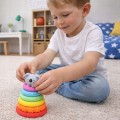 Piramidka Sensoryczna Z Koalą Wieża Edukacyjna Kolorowa Klocki 7 el.