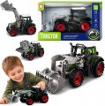 TRAKTOR Z ŁADOWACZEM CIĄGNIK ROLNICZY GOSPODARSTWO MASZYNA ROLNICZA FARMA